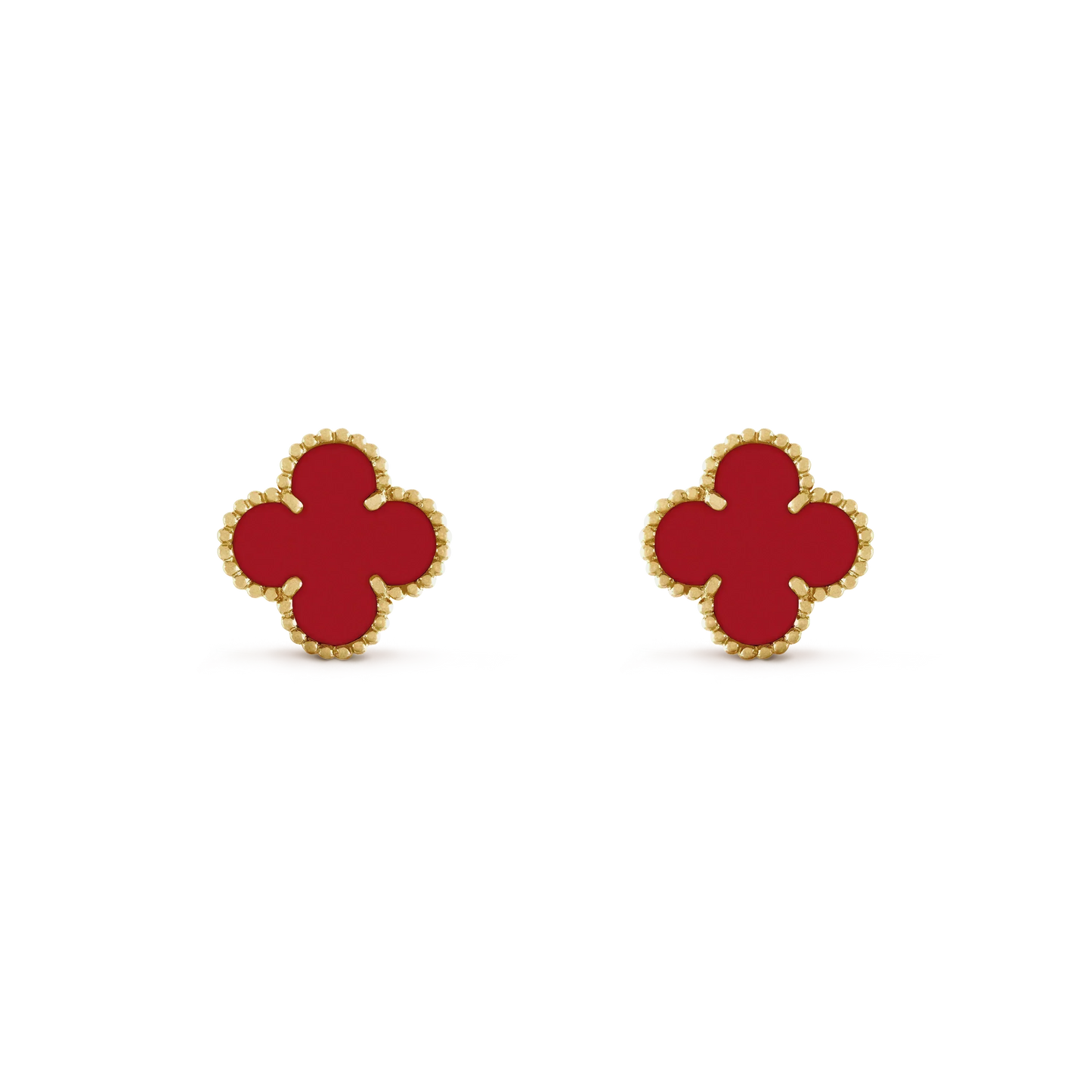 [Solara Jewelry]CLOVER MINI 9.5MM CARNELIAN EARRINGS