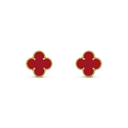 [Solara Jewelry]CLOVER MINI 9.5MM CARNELIAN EARRINGS