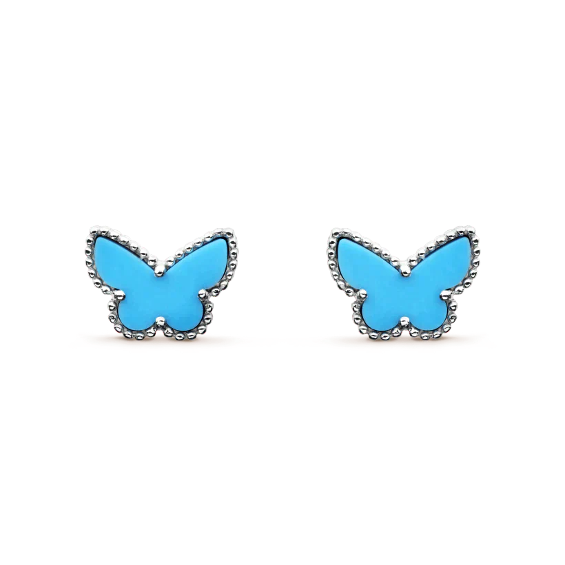[Solara Jewelry]BUTTERFLY TURQUOISE EARRINGS SILVER