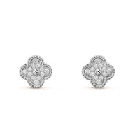 [Solara Jewelry]CLOVER MINI DIAMOND STUD EARRINGS