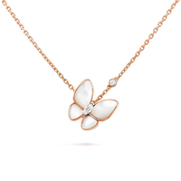 [Solara Jewelry]SCHMETTERLING PERLMUTT DIAMANT HALSKETTE