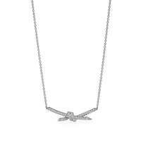 [Solara Jewelry]KNOT PENDANT SILVER DIAMOND NECKLACE