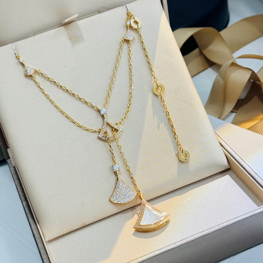 [Solara Jewelry]DREAM NECKLACE WHITE MOP FULL DIAMOND