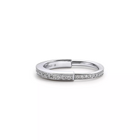[Solara Jewelry]LOCK RING SILVER DIAMOND PAVED