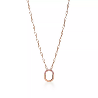 [Solara Jewelry]LOCK SMALL PENDANT PINK DIAMOND PINK GOLD NECKLACE