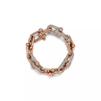 [Solara Jewelry]HARDWEAR LARGE LINK PINK GOLD PAVED DIAMOND BRACELET