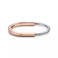 [Solara Jewelry]LOCK BRACELET ROSE AND WHITE GOLD DIAMOND