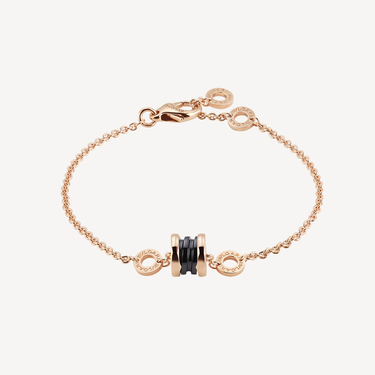 [Solara Jewelry]ZERO 1 SOFT PINK GOLD AND BLACK CERAMIC BRACELET