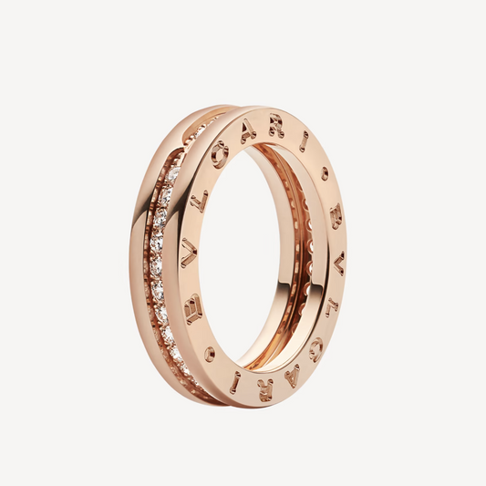 [Solara Jewelry]ZERO 1 ONE-BAND PAVED DIAMONDS ON THE SPIRAL RING