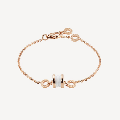 [Solara Jewelry]ZERO 1 SOFT PINK GOLD AND WHITE CERAMIC BRACELET