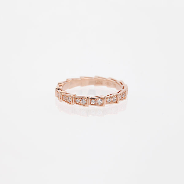[Solara Jewelry]SERPENTI RING PINK GOLD DIAMOND PAVED 3MM