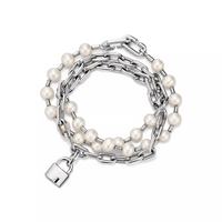 [Solara Jewelry]PEARL LOCK SILVER BRACELET