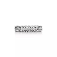ROPE TWO-ROW SILVER DIAMOND RING