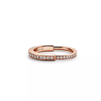 [Solara Jewelry]LOCK RING PINK GOLD DIAMOND PAVED