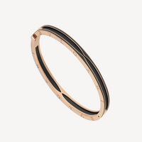 [Solara Jewelry]ZERO 1 PINK GOLD WITH MATTE BLACK CERAMIC BRACELET