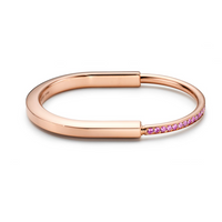 [Solara Jewelry]LOCK BRACELET ROSE DIAMOND PINK GOLD