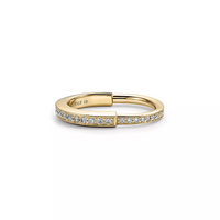 [Solara Jewelry]LOCK RING GOLD DIAMOND PAVED