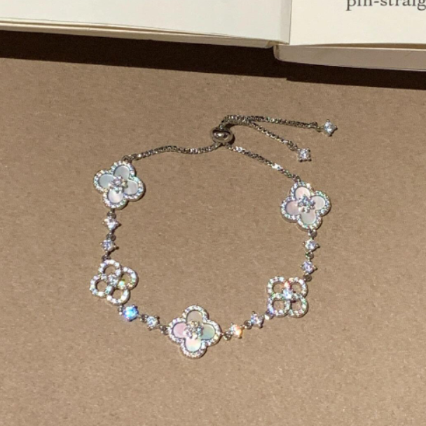 [Solara Jewelry]CLOVER 5 MOTIF PINK BLUE RED WHITE BRACELET