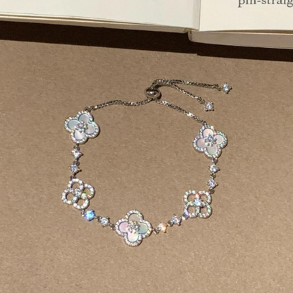 [Solara Jewelry]CLOVER 5 MOTIF PINK BLUE RED WHITE BRACELET