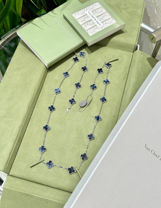 [Solara Jewelry]CLOVER 20 MOTIFS BIDE STONE NECKLACE