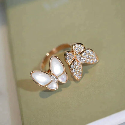 [Solara Jewelry]TWIN BUTTERFLY DIAMOND MOP RING