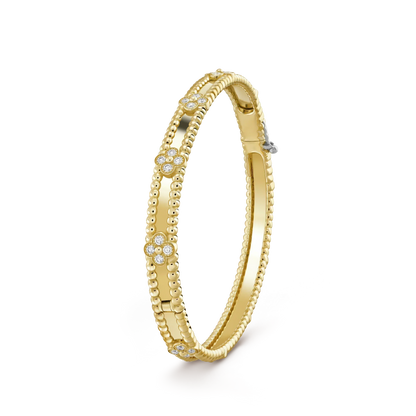 [Solara Jewelry]CLOVER BRACELET 4MM DIAMONDS