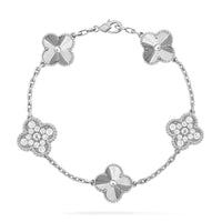 [Solara Jewelry]CLOVER 5 MOTIV SILBER DIAMANTENARMBAND