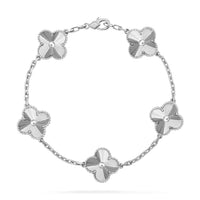 [Solara Jewelry]CLOVER SILVER 5 MOTIFS BRACELET