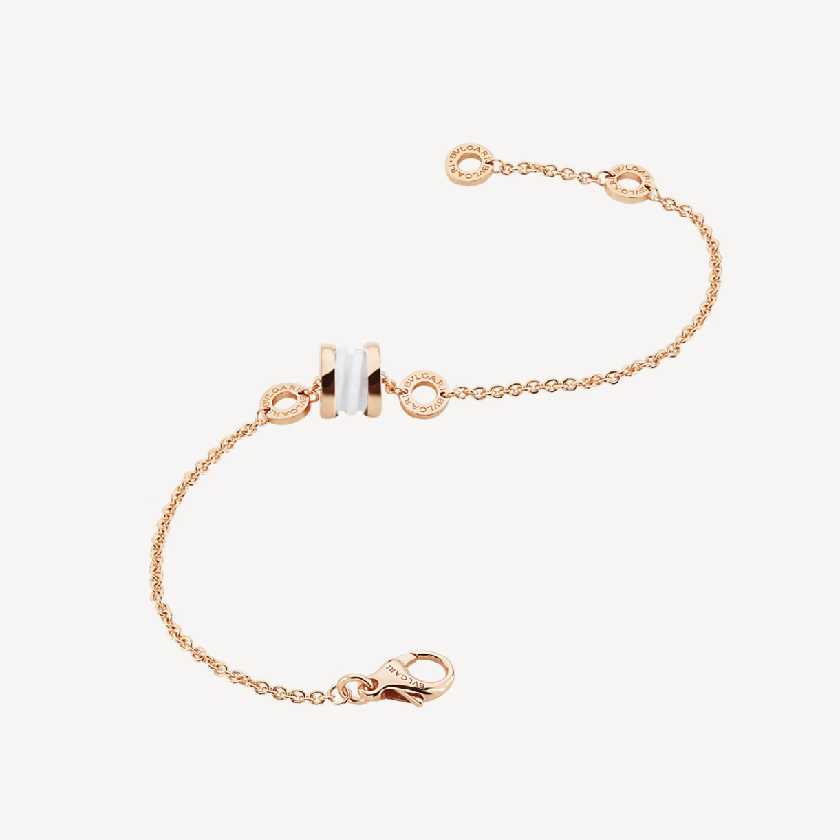 [Solara Jewelry]ZERO 1 SOFT PINK GOLD AND WHITE CERAMIC BRACELET