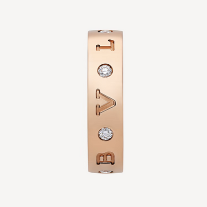 [Solara Jewelry]ZERO 1 ESSENTIAL PINK GOLD BAND WITH DIAMONDS RING