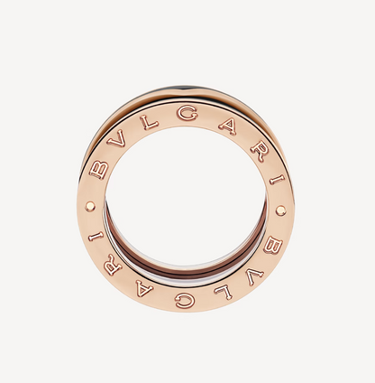 [Solara Jewelry]ZERO 1 TWO-BAND WITH MATTE BLACK CERAMIC PINK GOLD RING