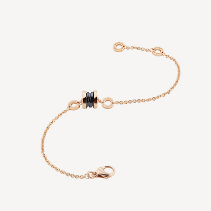 [Solara Jewelry]ZERO 1 SOFT PINK GOLD AND BLACK CERAMIC BRACELET