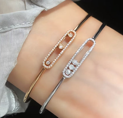 [Solara jewelry]Move Pavé Diamond Bangle Bracelet M