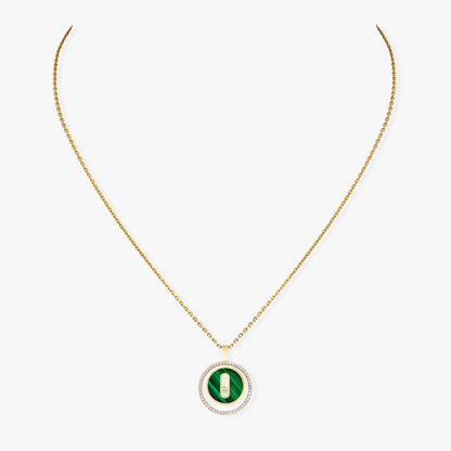 [Solara jewelry]LUCKY MOVE 1 DIAMOND MALACHITE GOLD DIAMOND NECKLACE