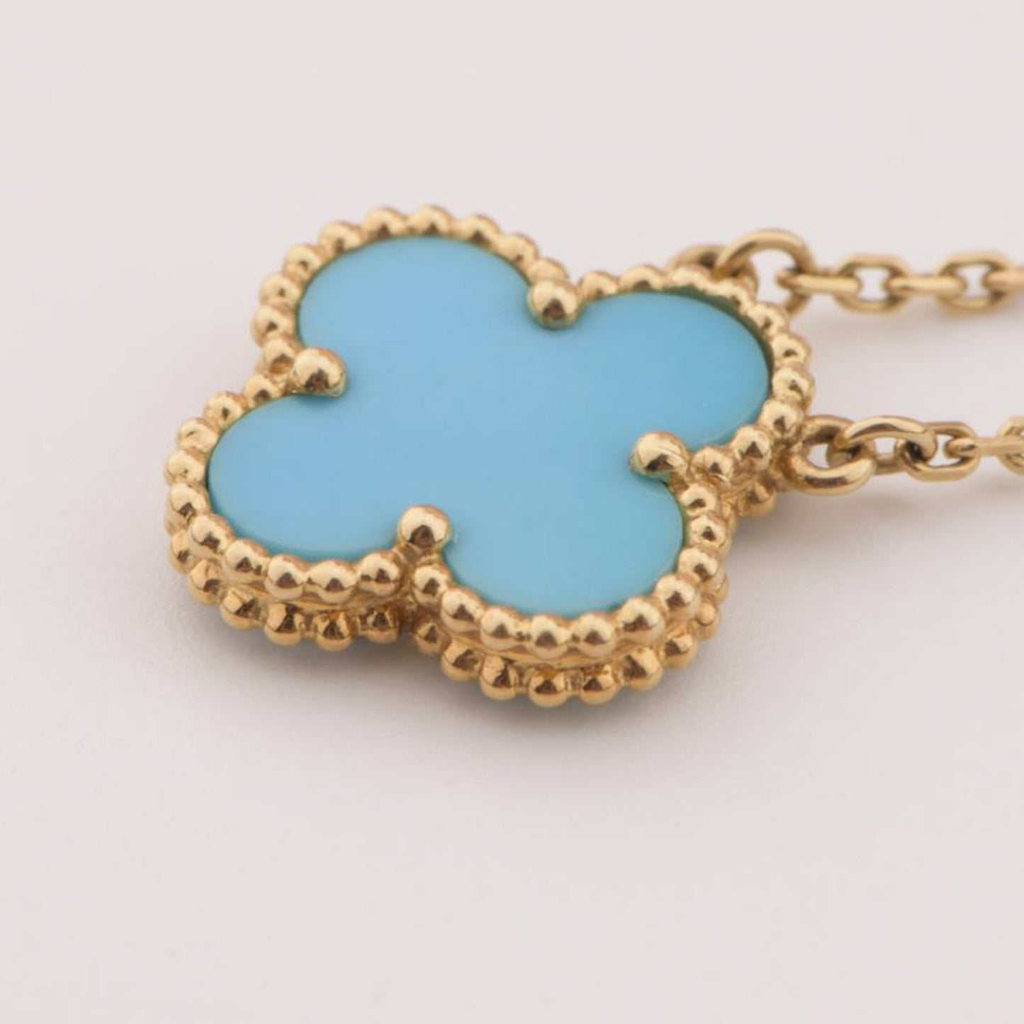 [Solara Jewelry]CLOVER 15MM VINTAGE TURQUOISE NECKLACE
