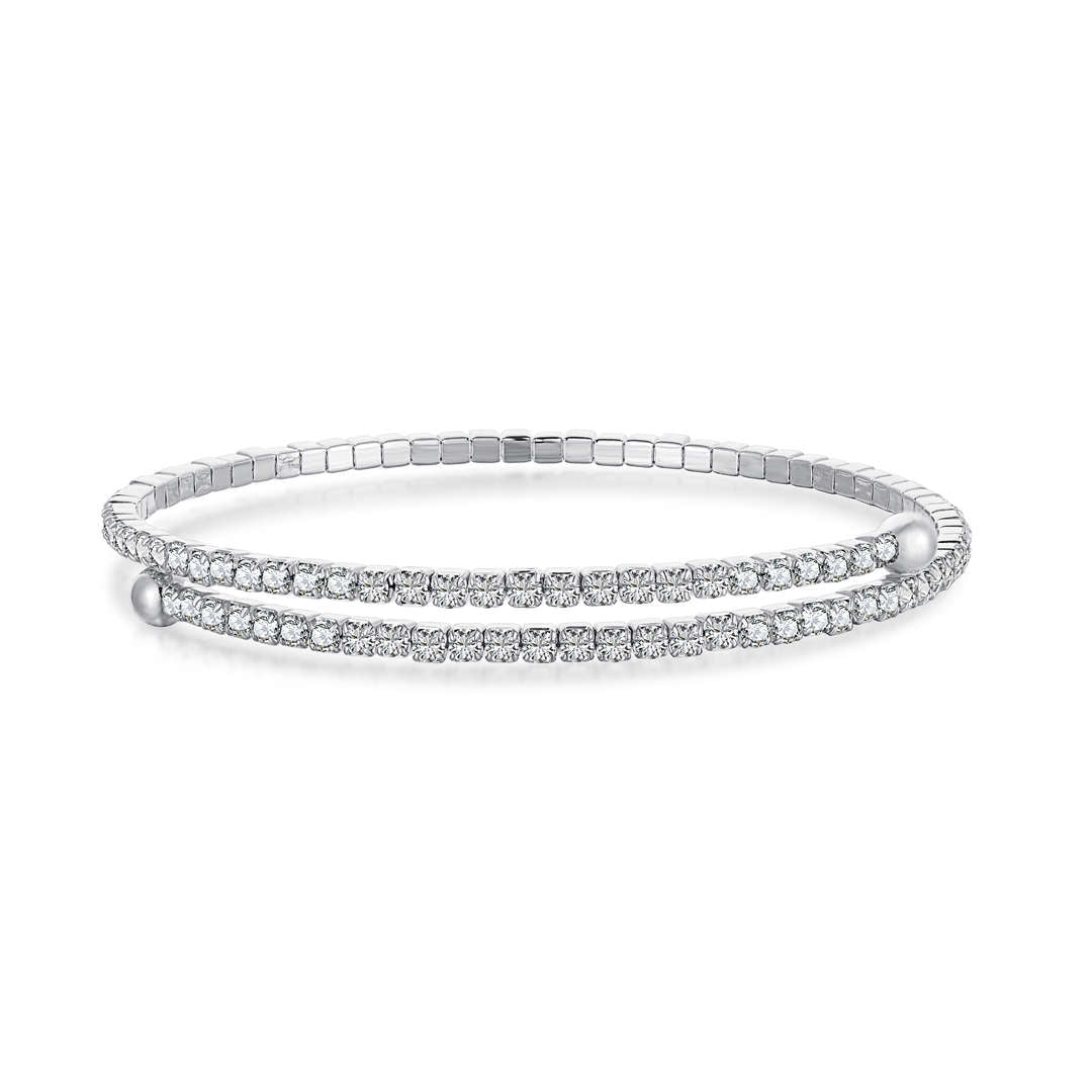 [Solara Jewelry]Row of Diamonds Round Fashion Bracelet