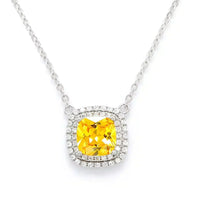 [Solara Jewelry]SPARKLERS CITRINE GEMSTONE PENDANT NECKLACE STERLING SILVER