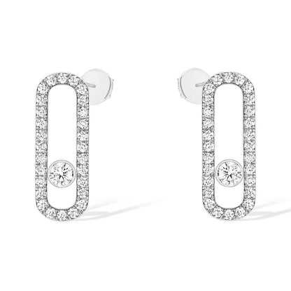 [Solara jewelry]MOVE UNO STUD DIAMOND PAVED EARRINGS