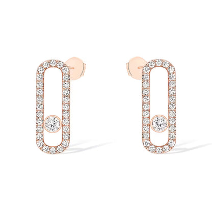 [Solara jewelry]MOVE UNO STUD DIAMOND PAVED EARRINGS