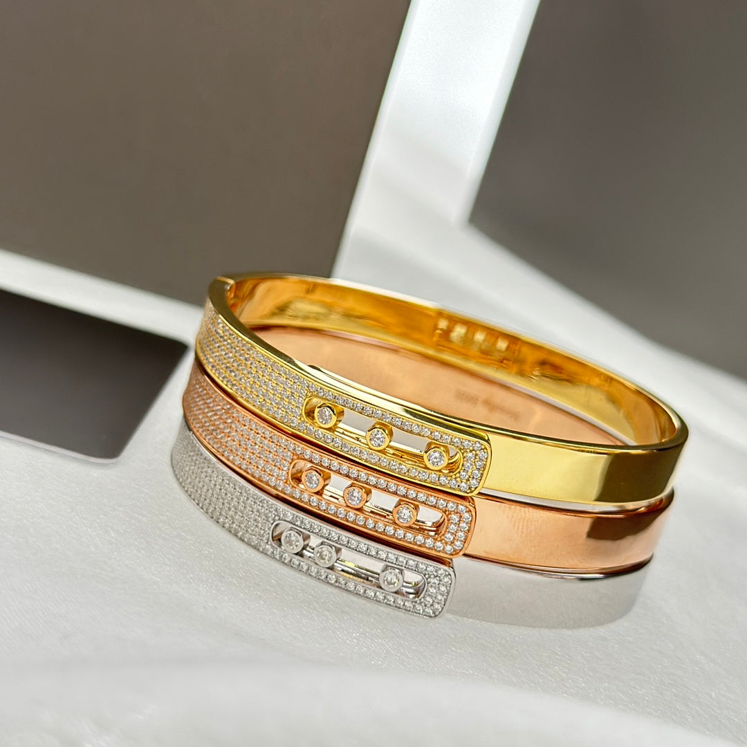 [Solara jewelry]Move Noa Rose Gold Pavé Diamond Bangle Bracelet