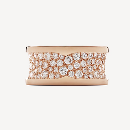 [Solara Jewelry]ZERO 1 WITH PAVED DIAMONDS ON THE SPIRAL RING