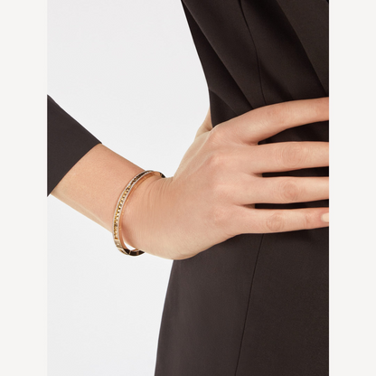 [Solara Jewelry]ZERO 1 SPIRAL AND PAVED DIAMOND GOLD BRACELET