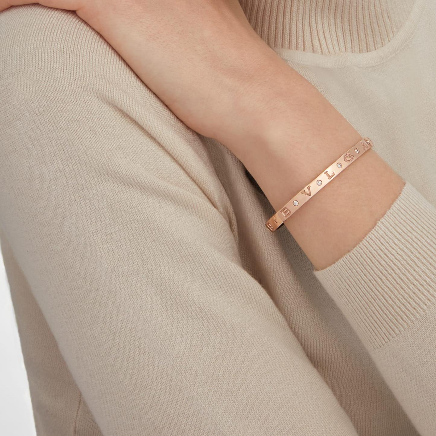[Solara Jewelry]ZERO 1 PINK GOLD 12 DIAMONDS BRACELET
