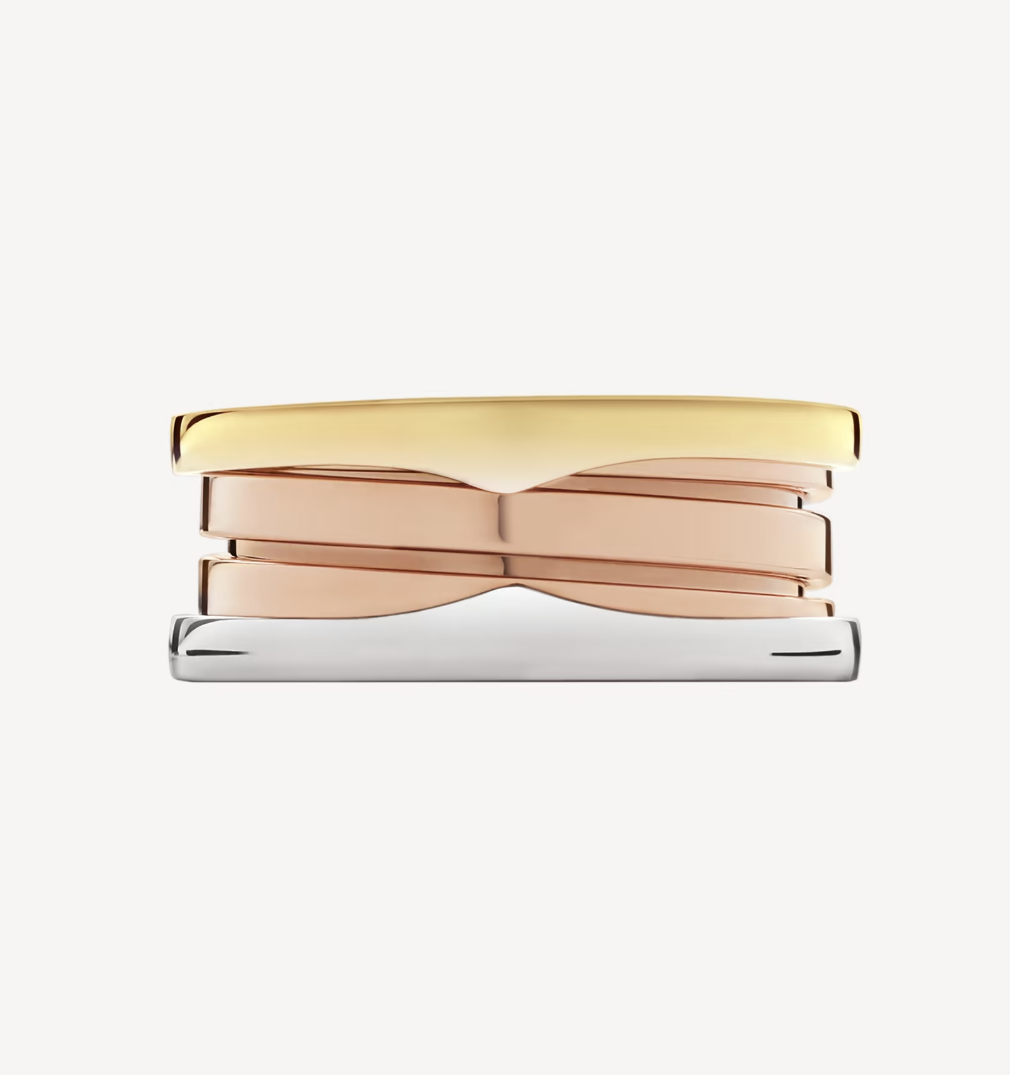 [Solara Jewelry]ZERO 1 THREE-BAND ROSE WHITE AND YELLOW RING