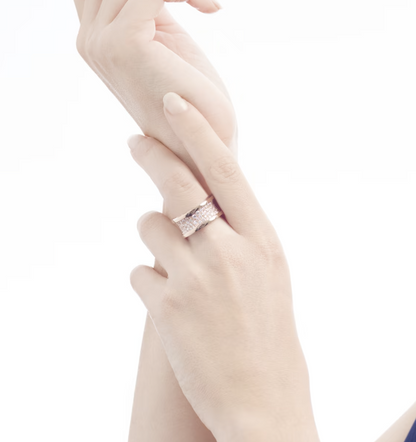 [Solara Jewelry]ZERO 1 WITH PAVED DIAMONDS ON THE SPIRAL RING