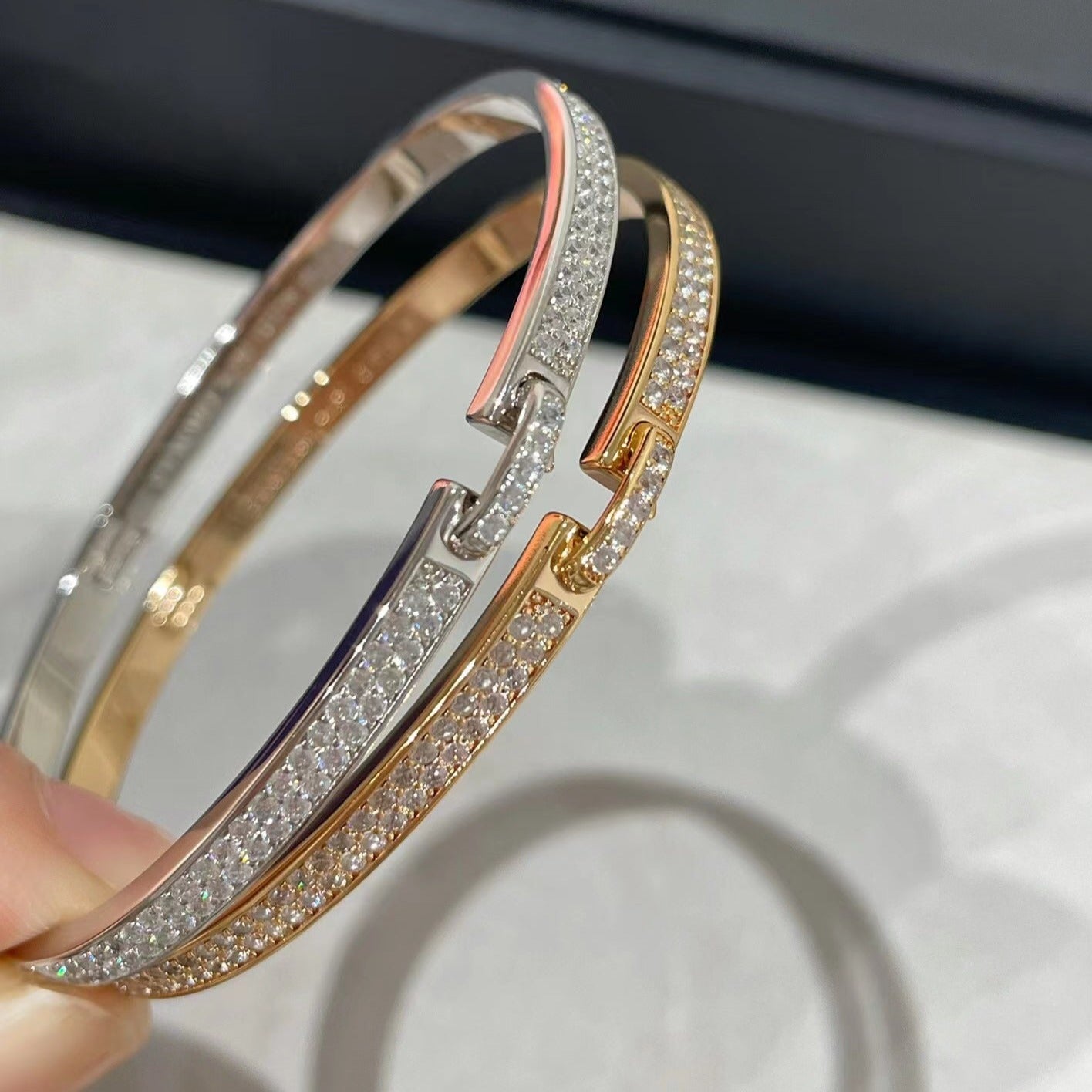 [Solara Jewelry]LIENS VIDENCE DIAMOND PAVED BRACELET