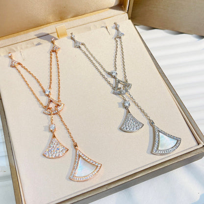 [Solara Jewelry]DREAM NECKLACE WHITE MOP FULL DIAMOND