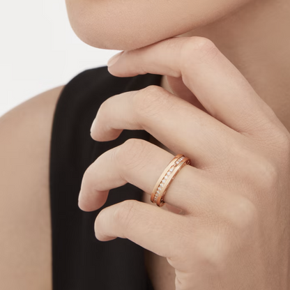 [Solara Jewelry]ZERO 1 ONE-BAND PAVED DIAMONDS ON THE SPIRAL RING