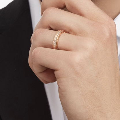 [Solara Jewelry]ZERO 1 ONE-BAND PAVED DIAMONDS ON THE SPIRAL RING