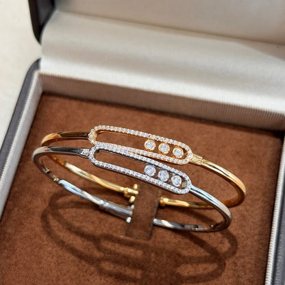 [Solara jewelry]Move Pavé Diamond Bangle Bracelet M